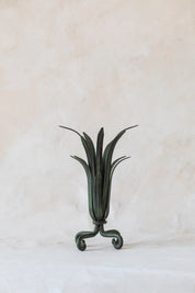 Vintage Green Metal Grass Candle Holder