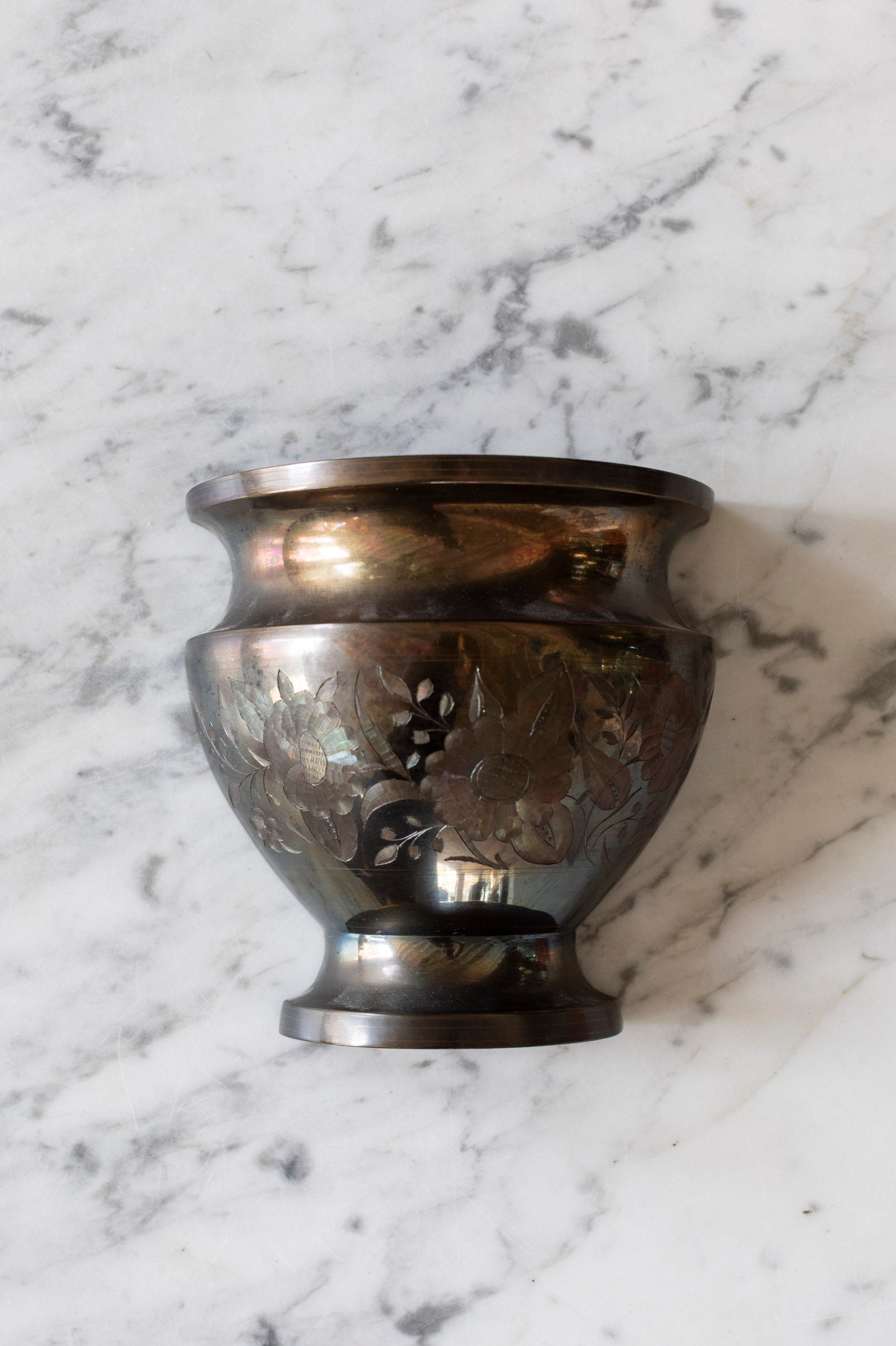 Vintage Etched Wall Vase
