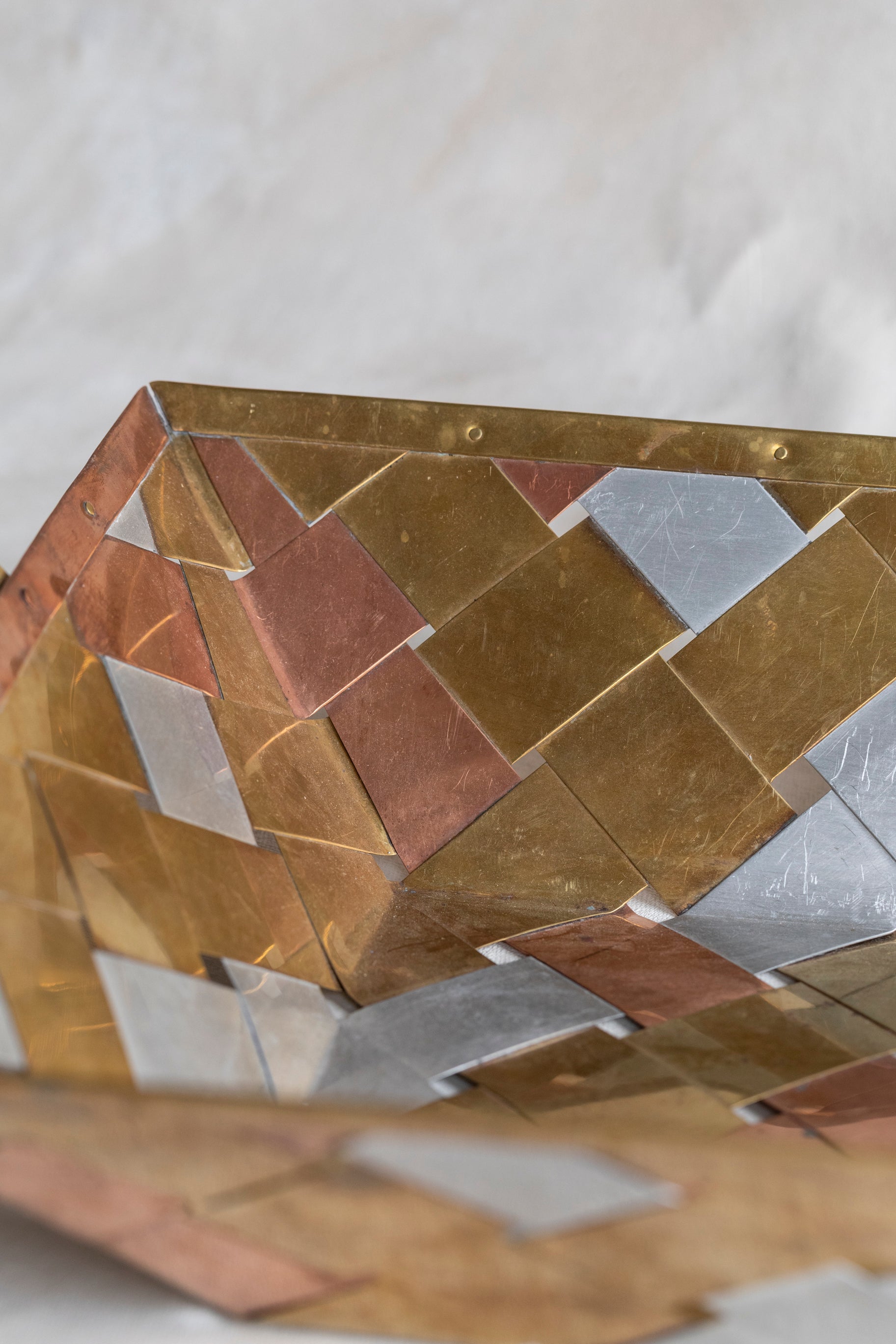 Vintage Mixed Metal Woven Tray