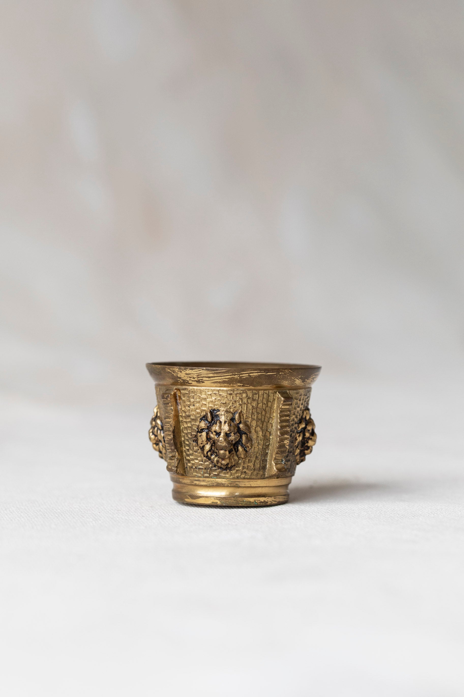 Vintage Mini Brass Lion Pot