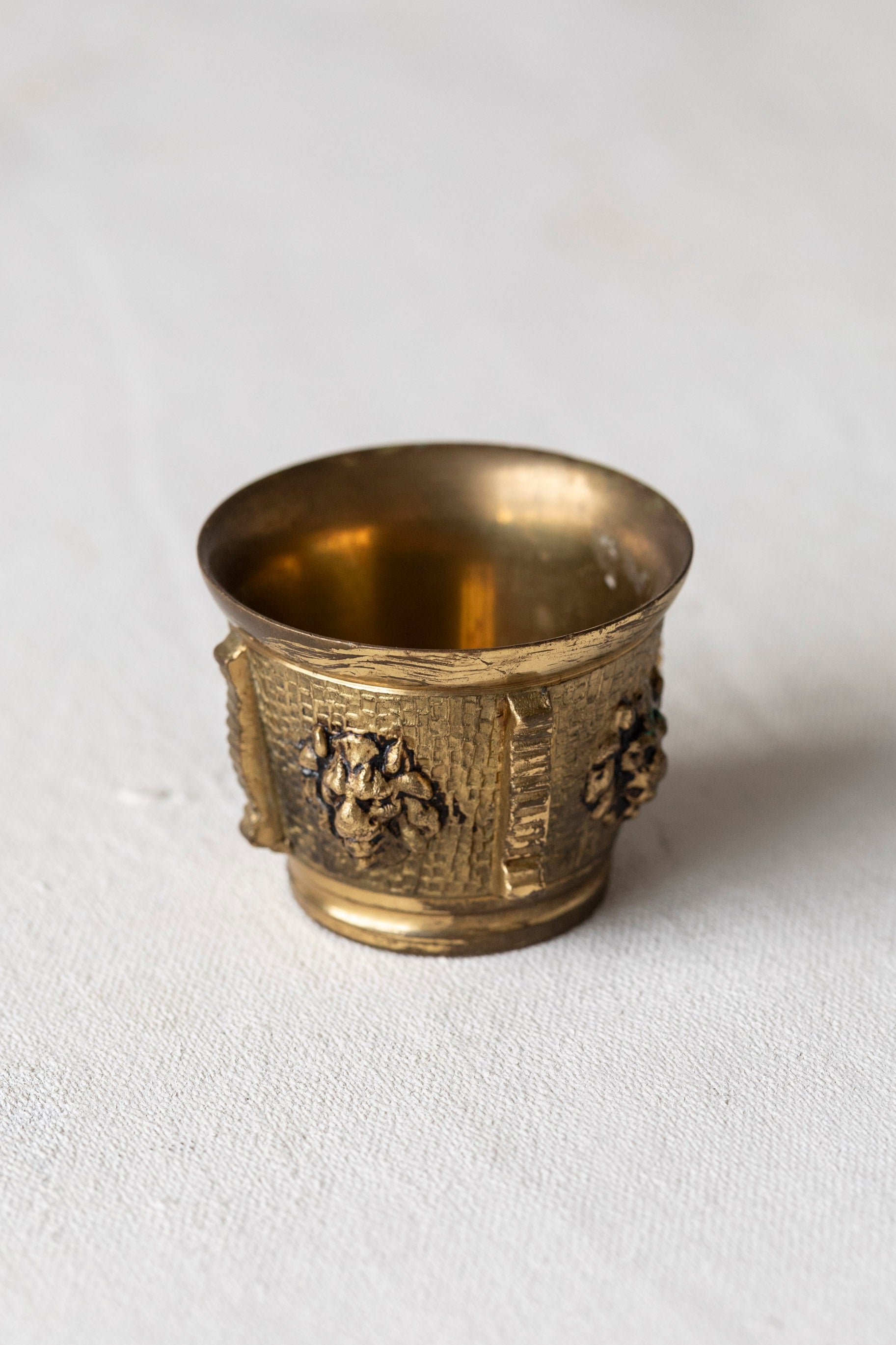 Vintage Mini Brass Lion Pot