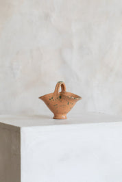 Vintage Petite Ceramic Basket - Flat Handle