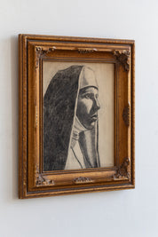 Vintage Portrait of a Nun Drawing