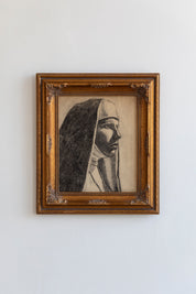 Vintage Portrait of a Nun Drawing