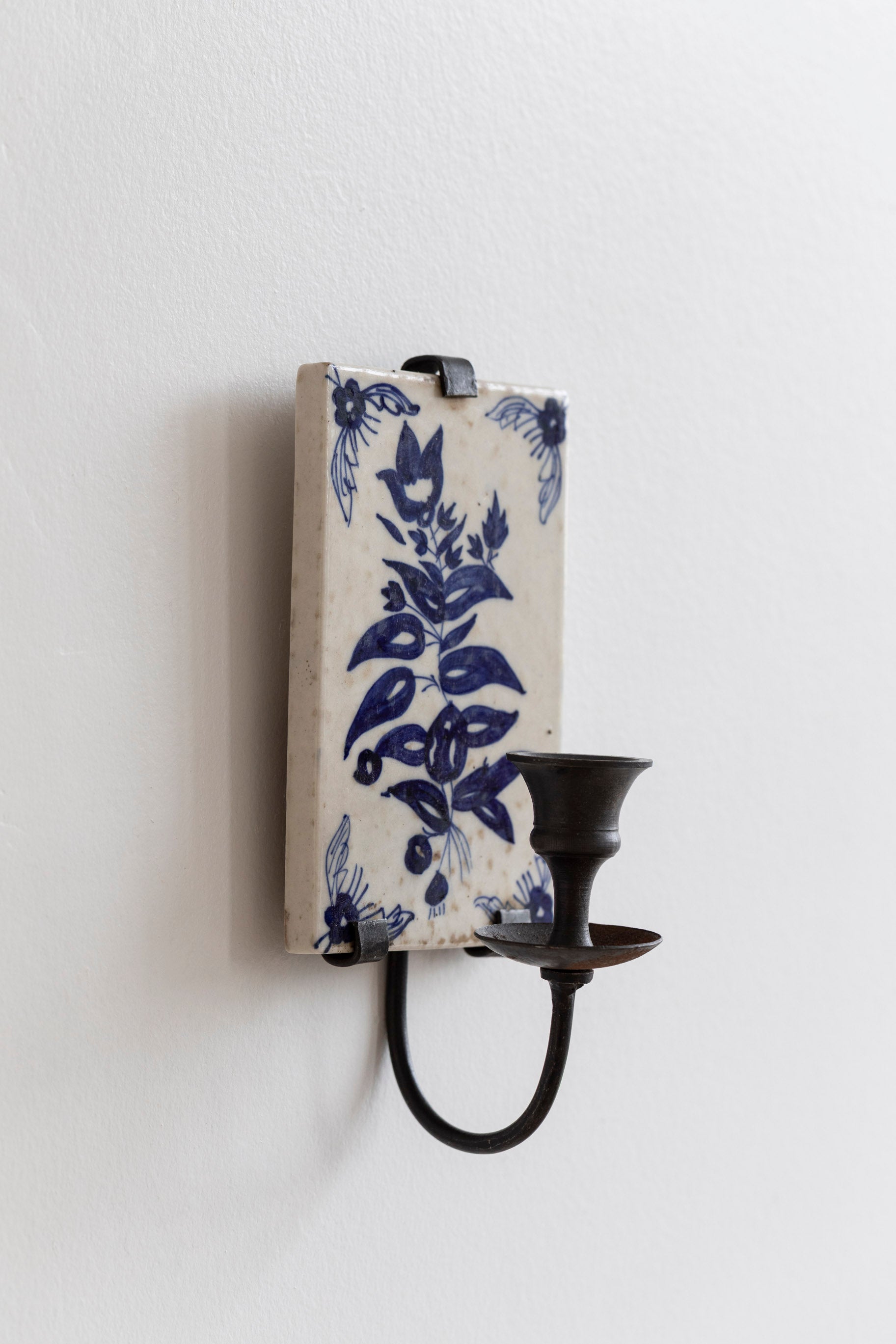Vintage Portuguese Tile Wall Sconce