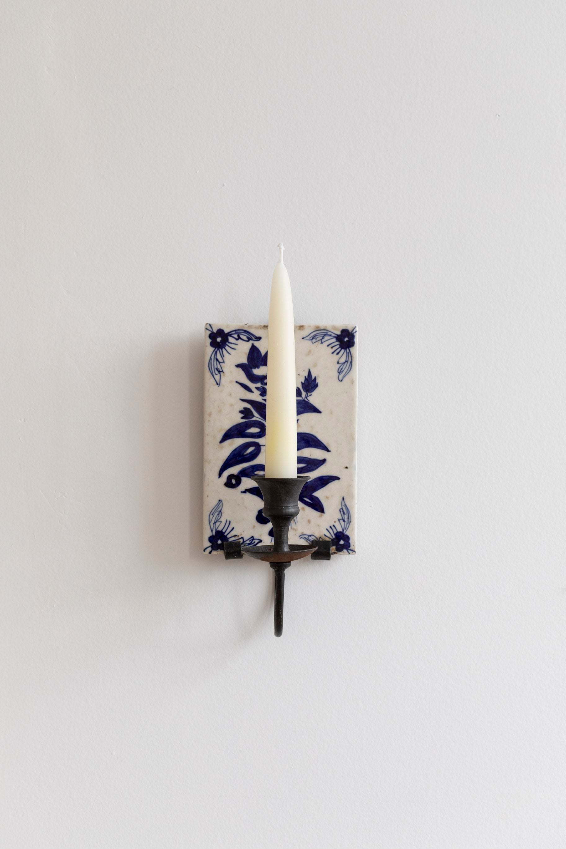 Vintage Portuguese Tile Wall Sconce