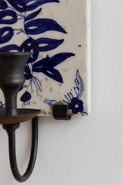 Vintage Portuguese Tile Wall Sconce