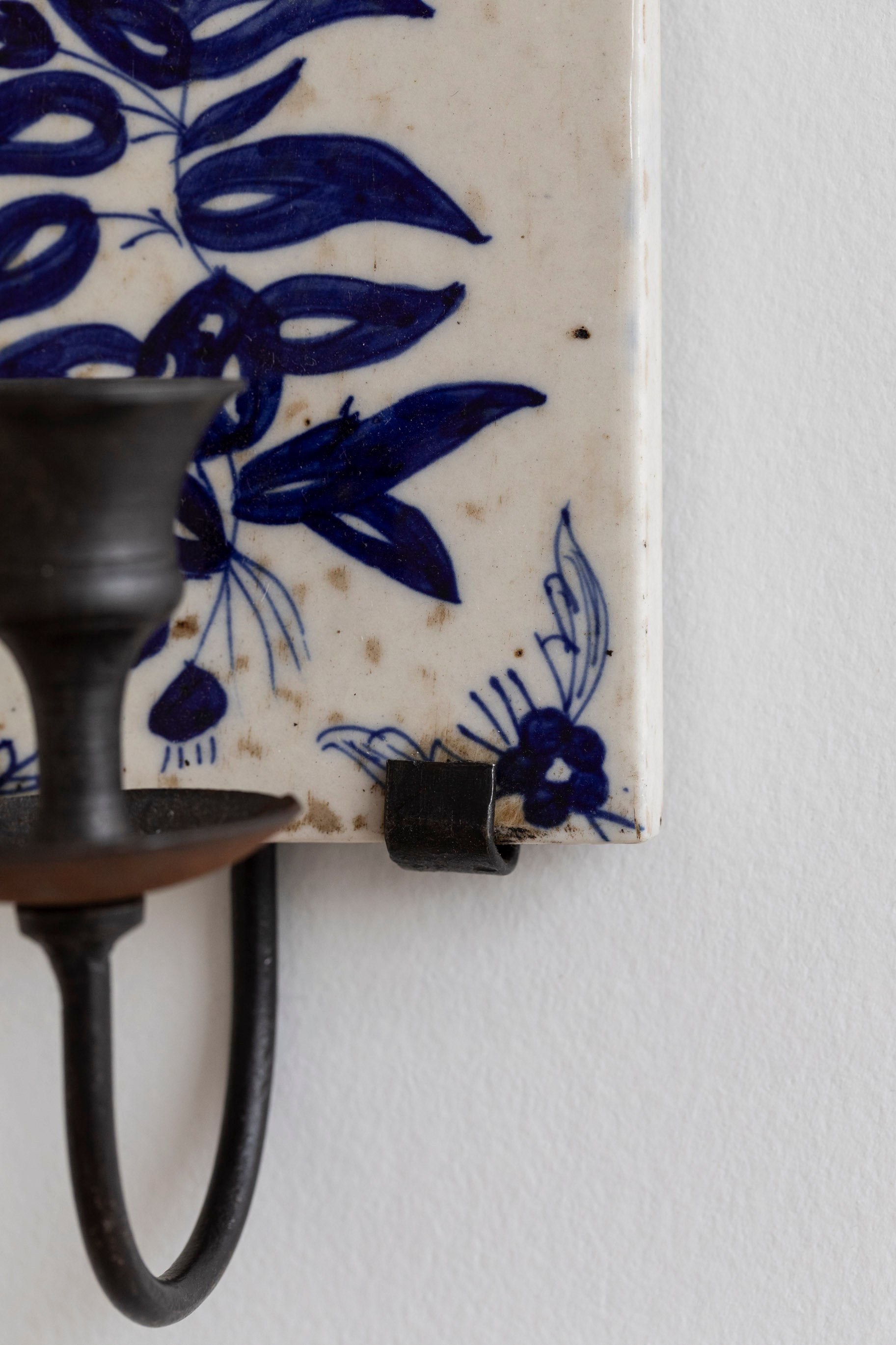 Vintage Portuguese Tile Wall Sconce