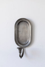 Vintage Pewter Oval Sconce