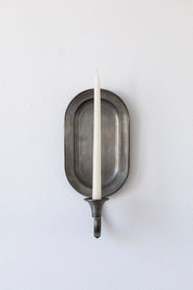 Vintage Pewter Oval Sconce