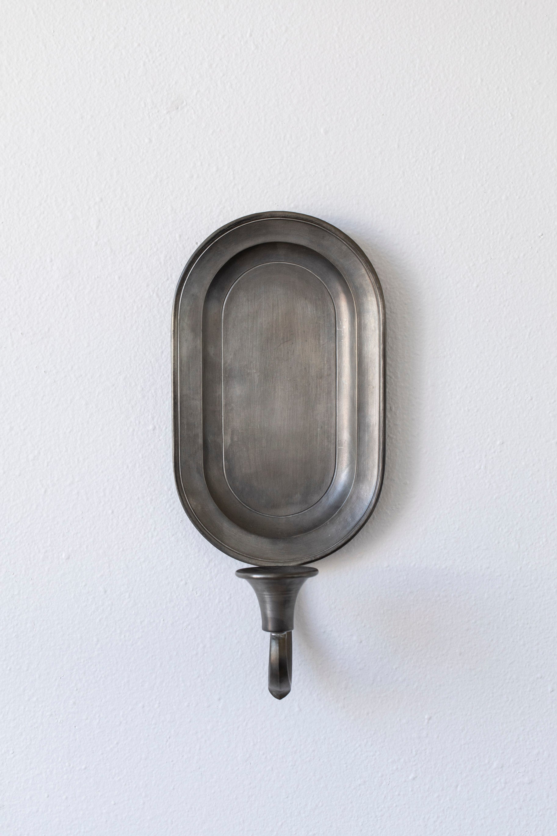 Vintage Pewter Oval Sconce