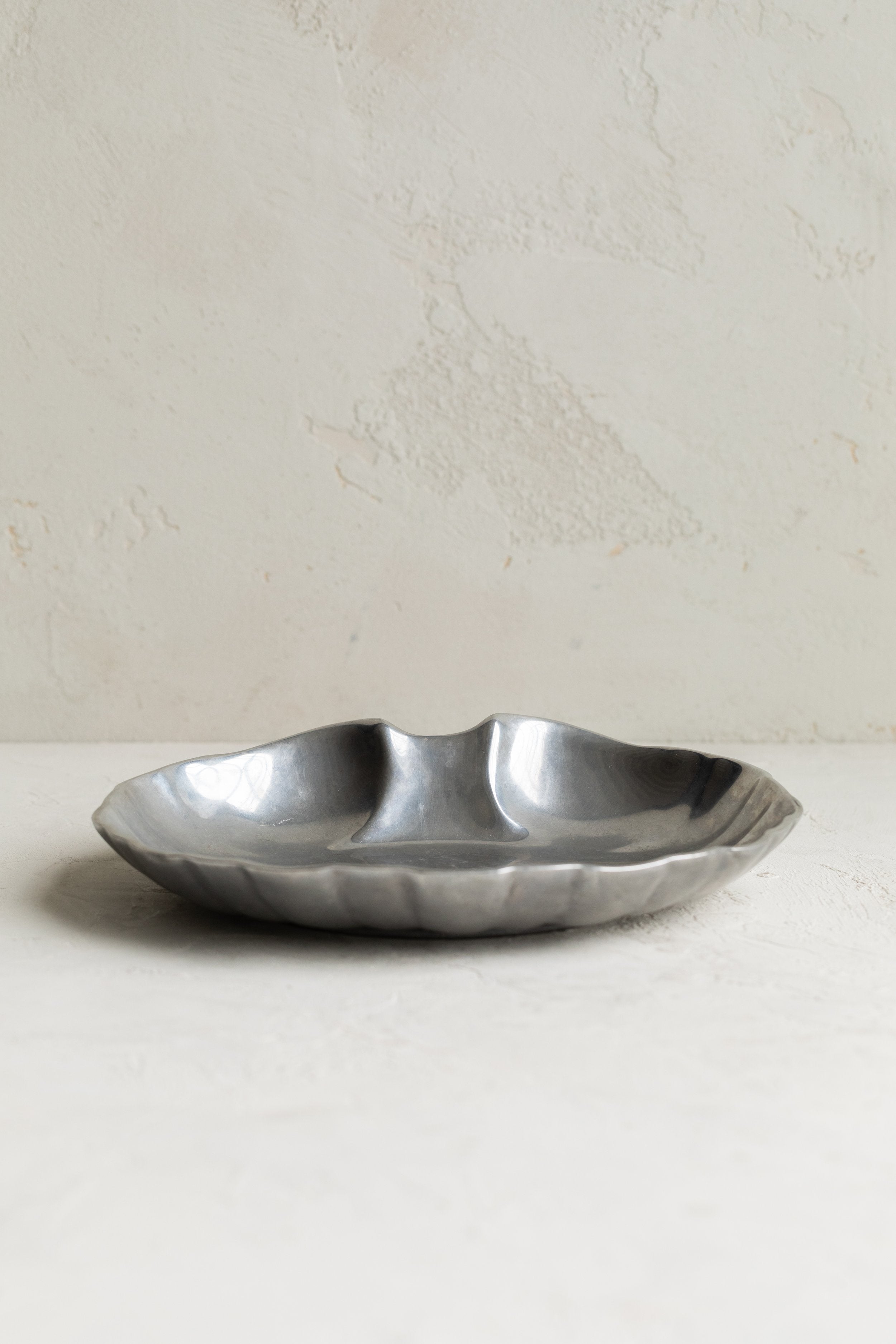 Vintage Pewter Shell Serving Platter