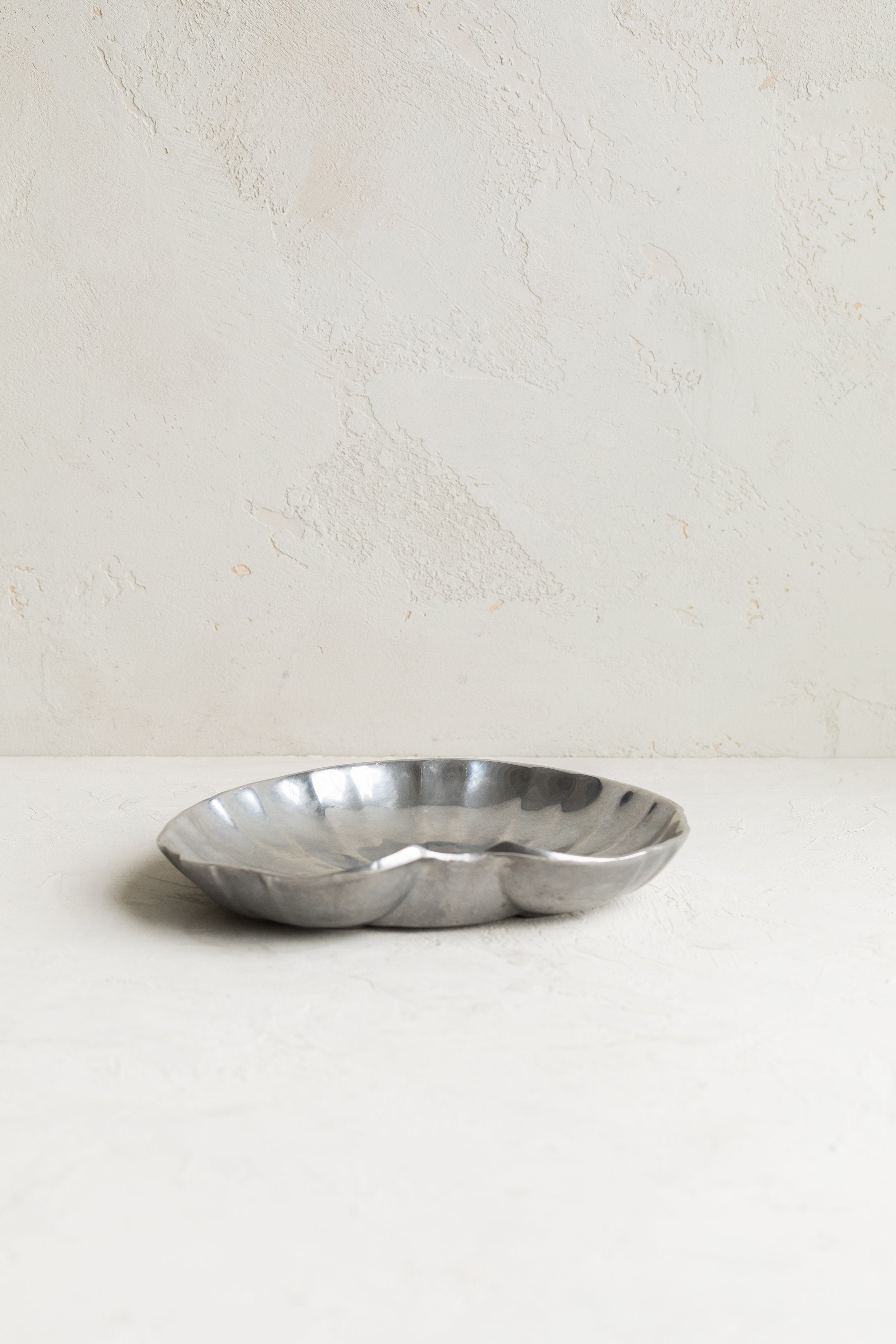 Vintage Pewter Shell Serving Platter