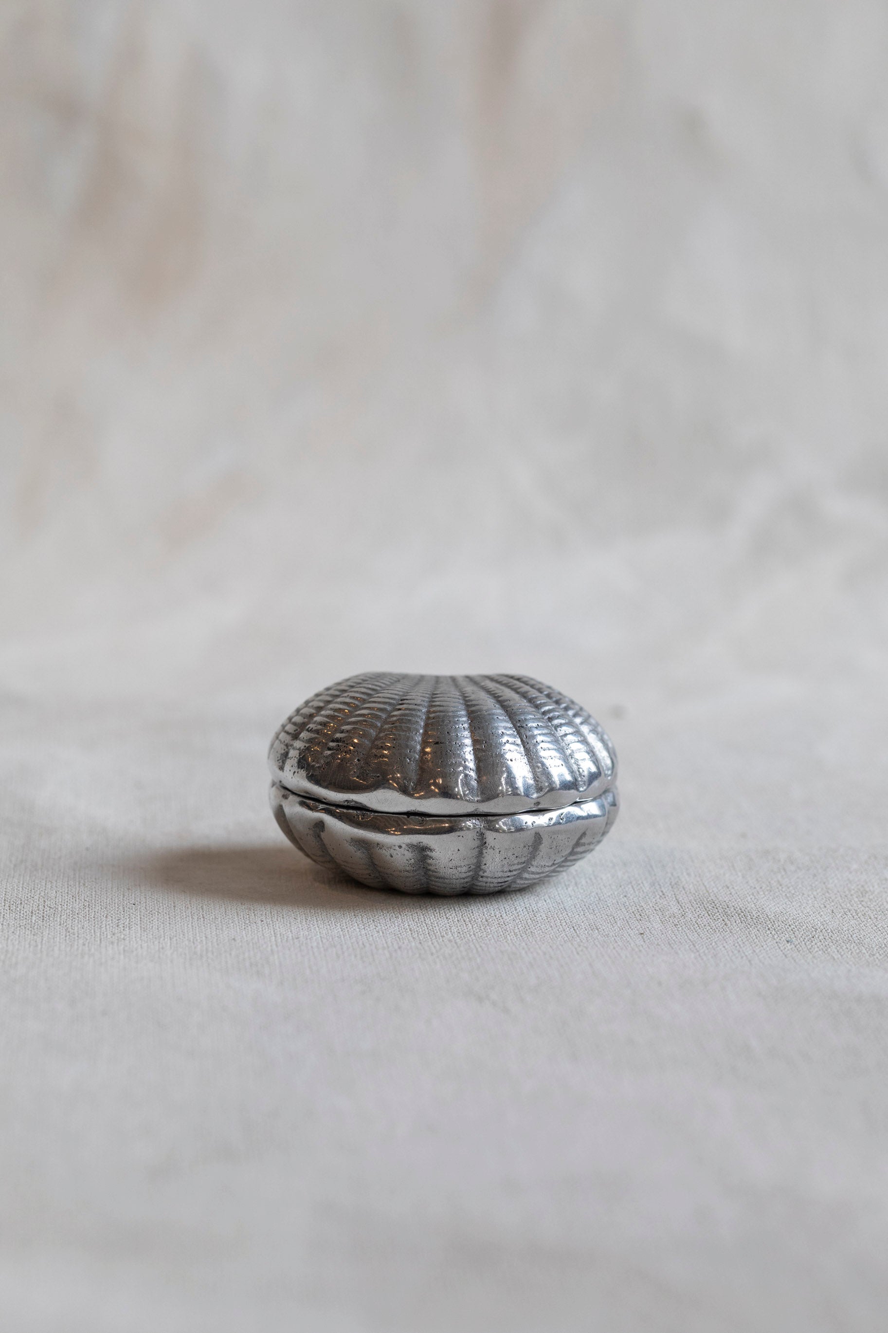 Vintage Pewter Shell Box