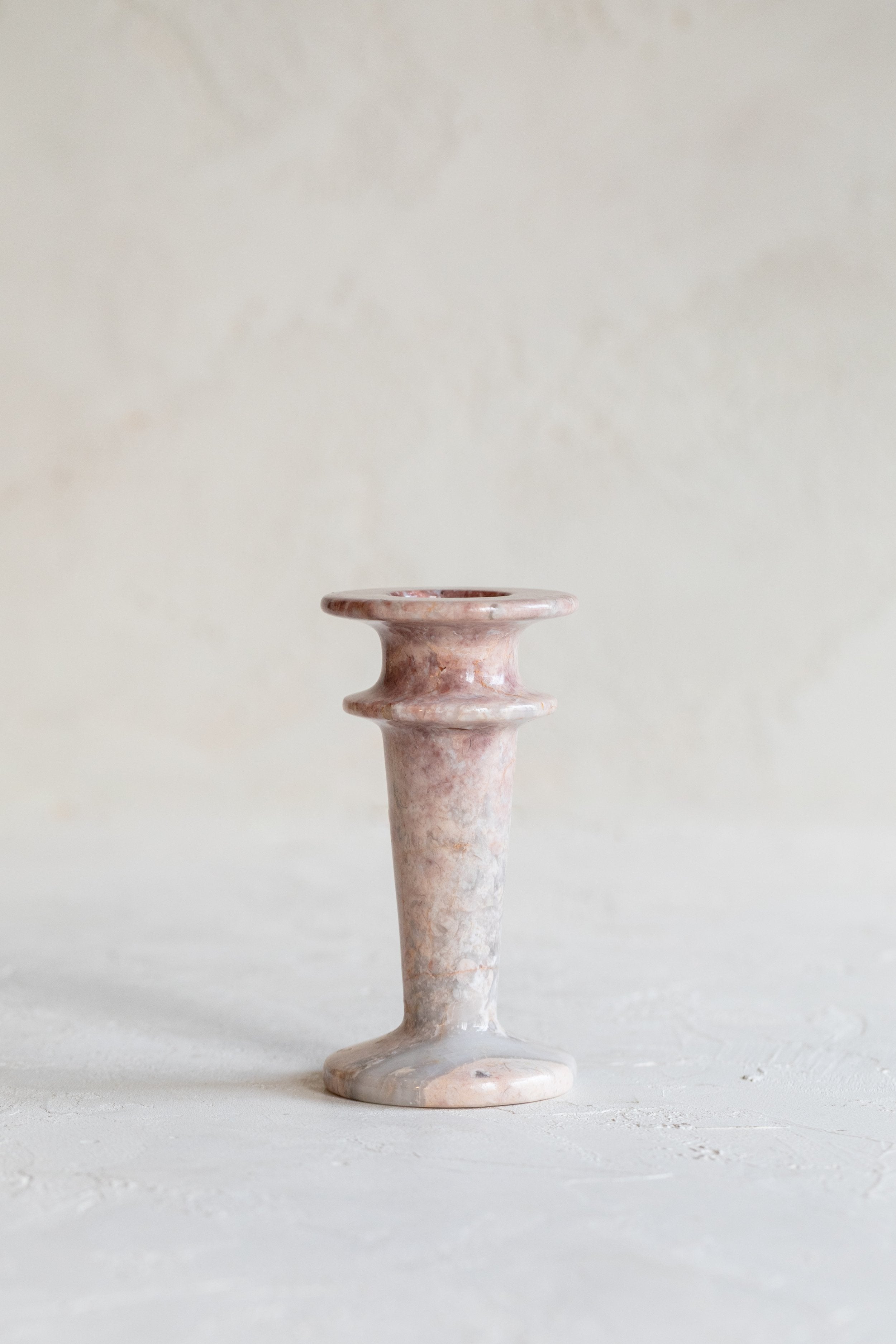 Vintage Pink Onyx Candlestick