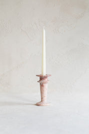Vintage Pink Onyx Candlestick