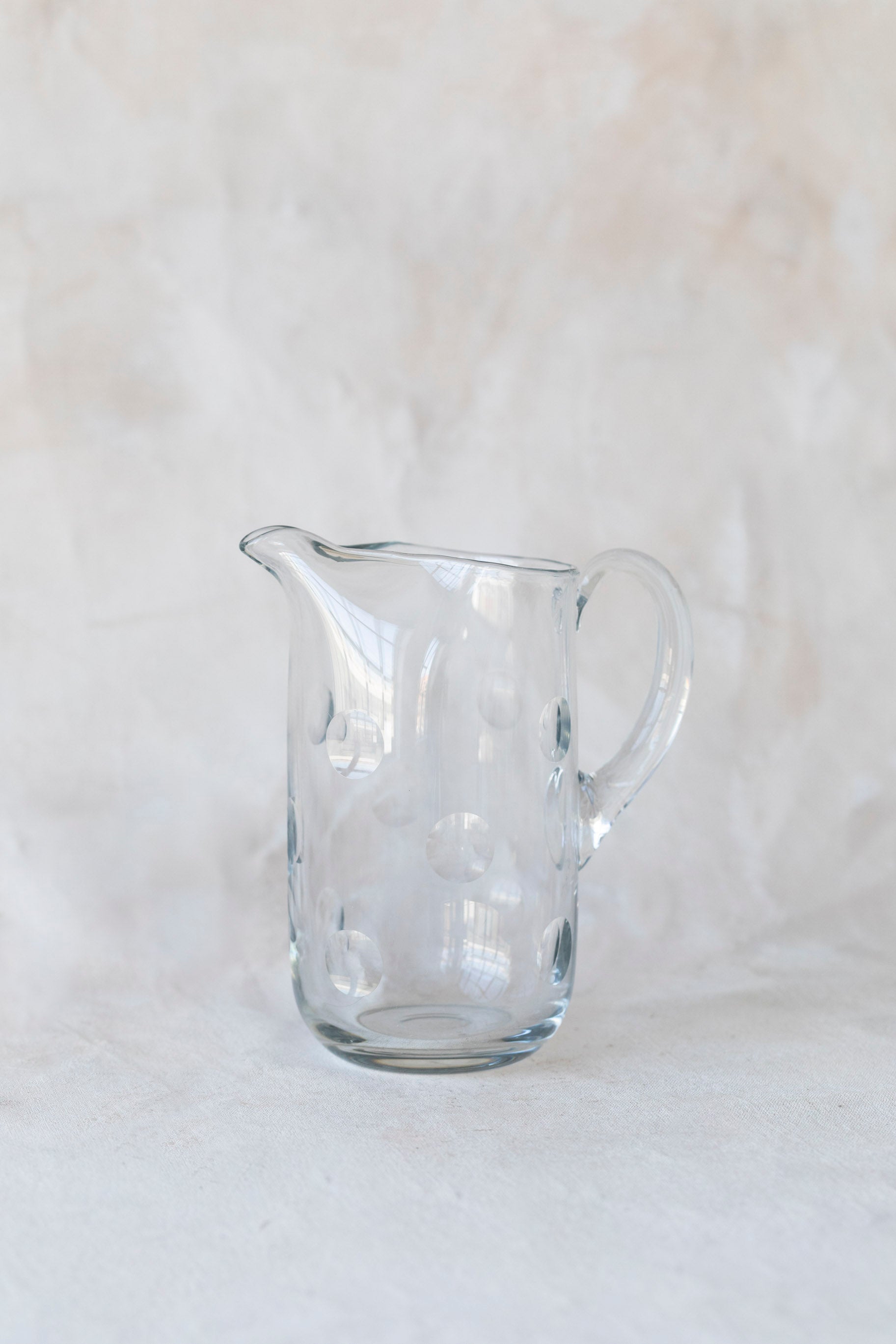 Vintage Handblown Polka Dot Pitcher