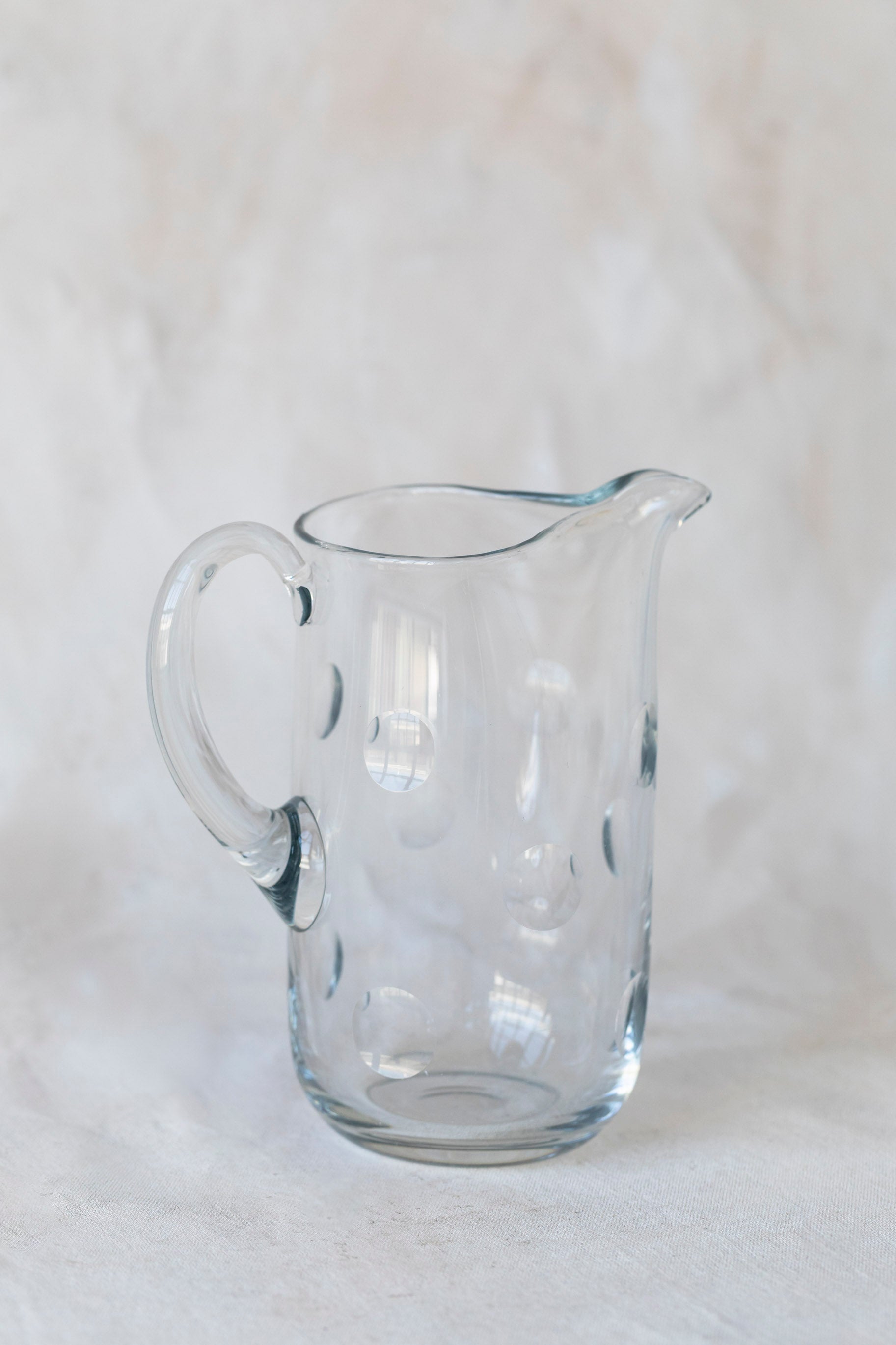 Vintage Handblown Polka Dot Pitcher
