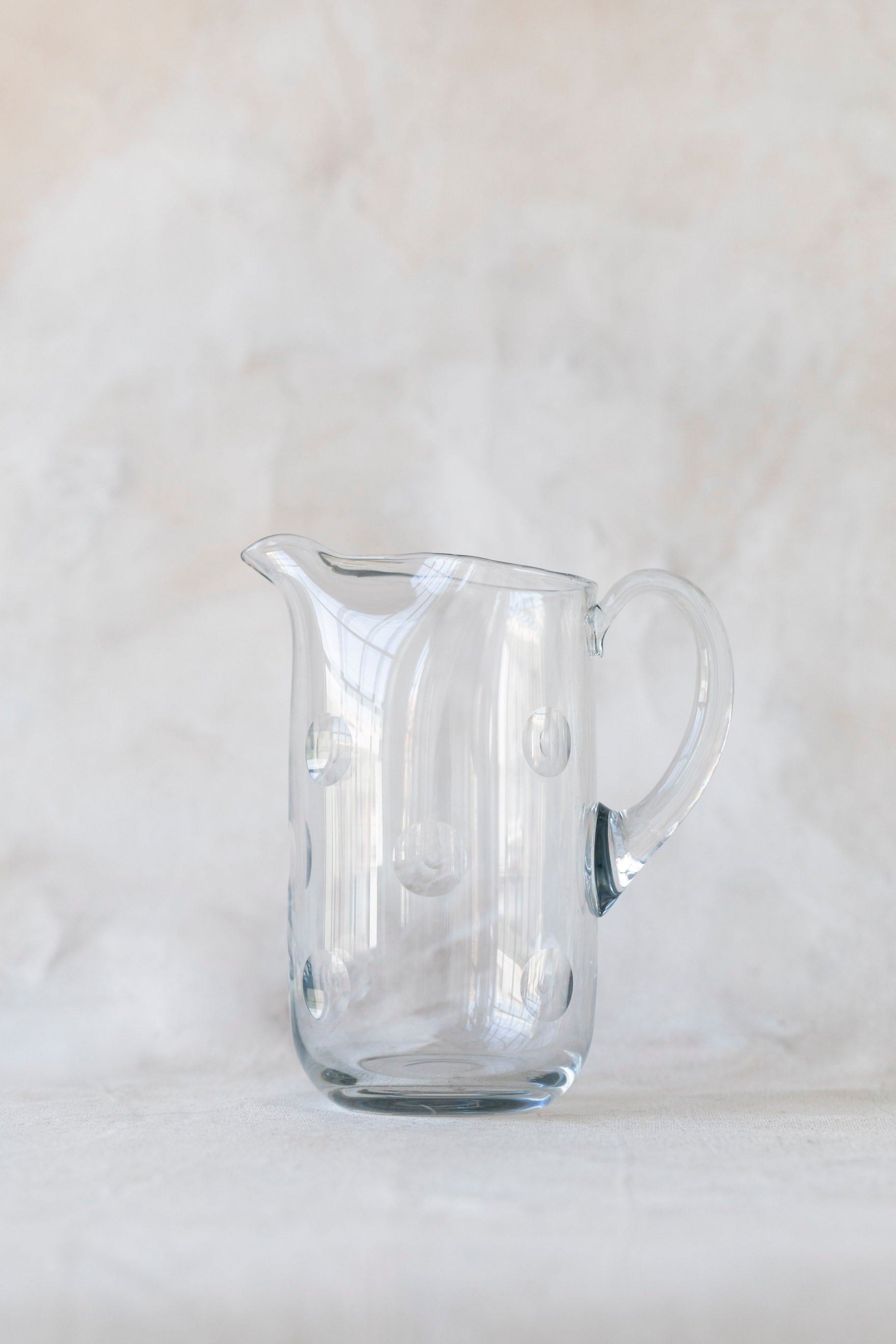 Vintage Handblown Polka Dot Pitcher