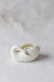 Vintage Porcelain Swan Candle Holder