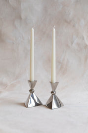 Vintage Short Silver MCM Candle Holders