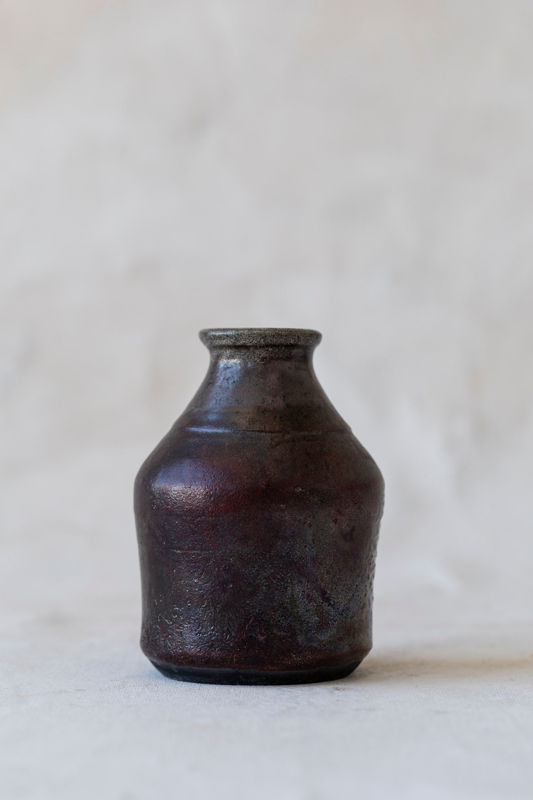 Vintage Short Raku Vase