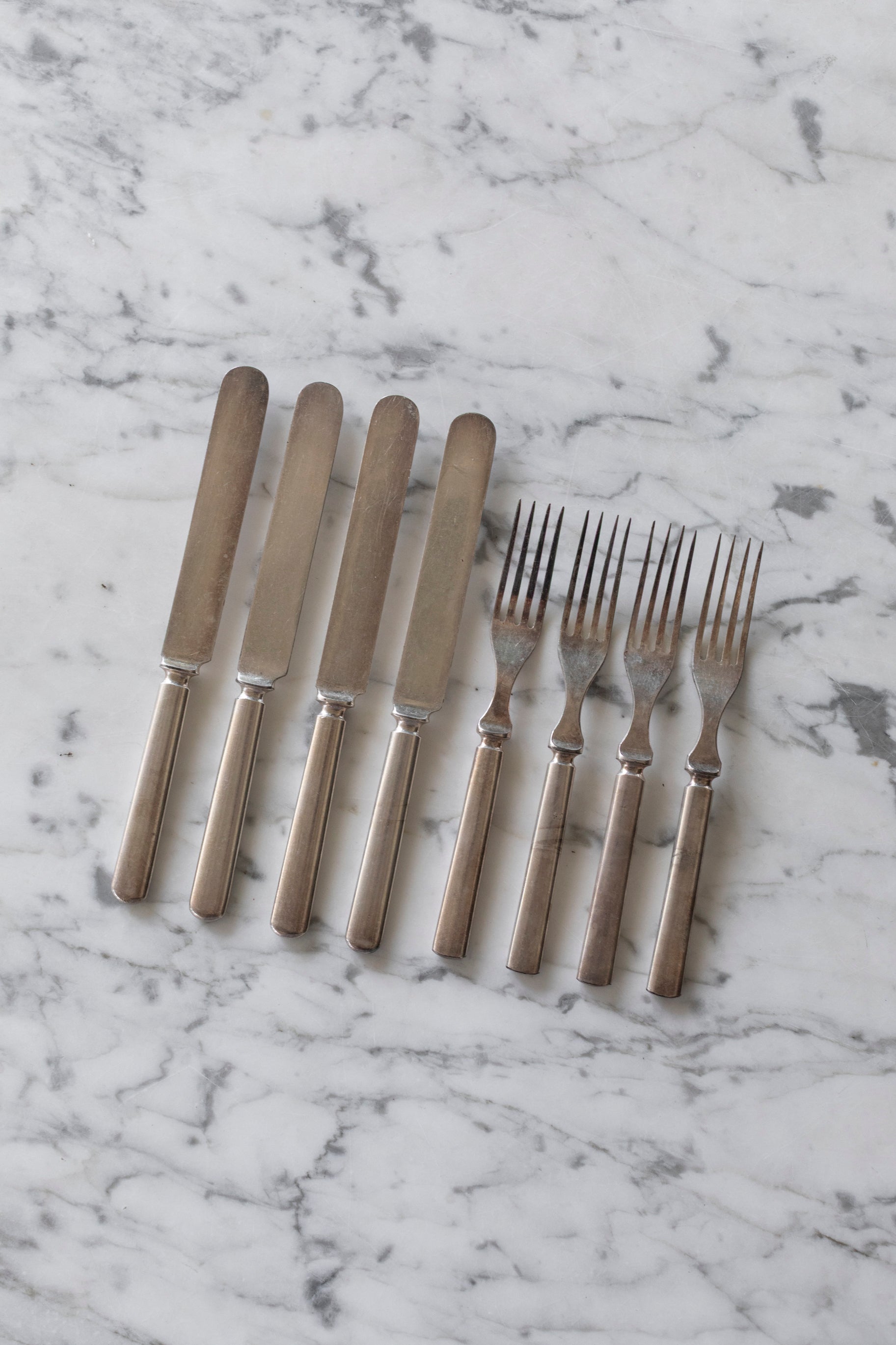 Antique Silver Flatware Set - 24 Piece