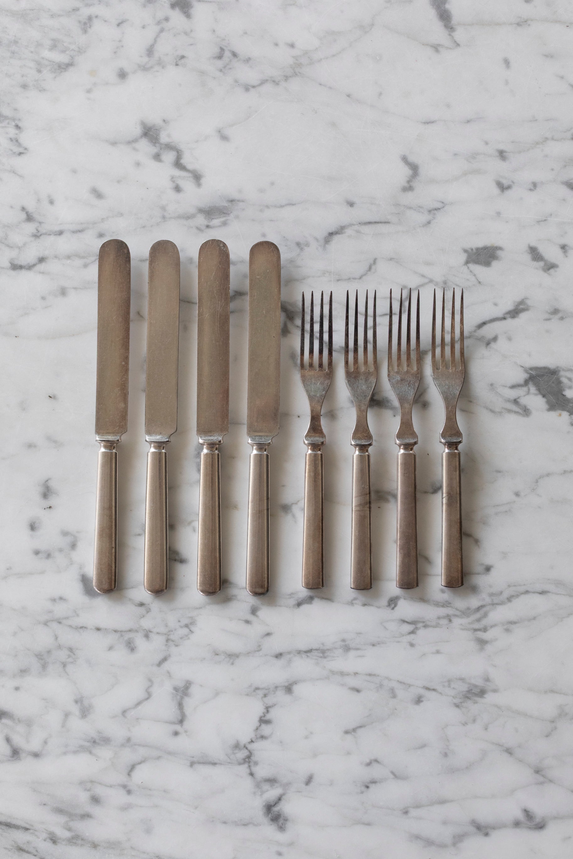 Antique Silver Flatware Set - 24 Piece