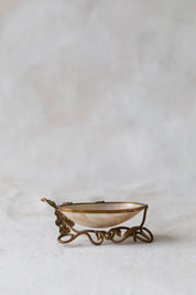 Antique Shell and Brass Pocket Watch Dish