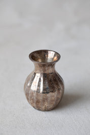 Vintage Ribbed Silver Bud Vases
