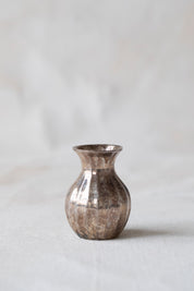 Vintage Ribbed Silver Bud Vases