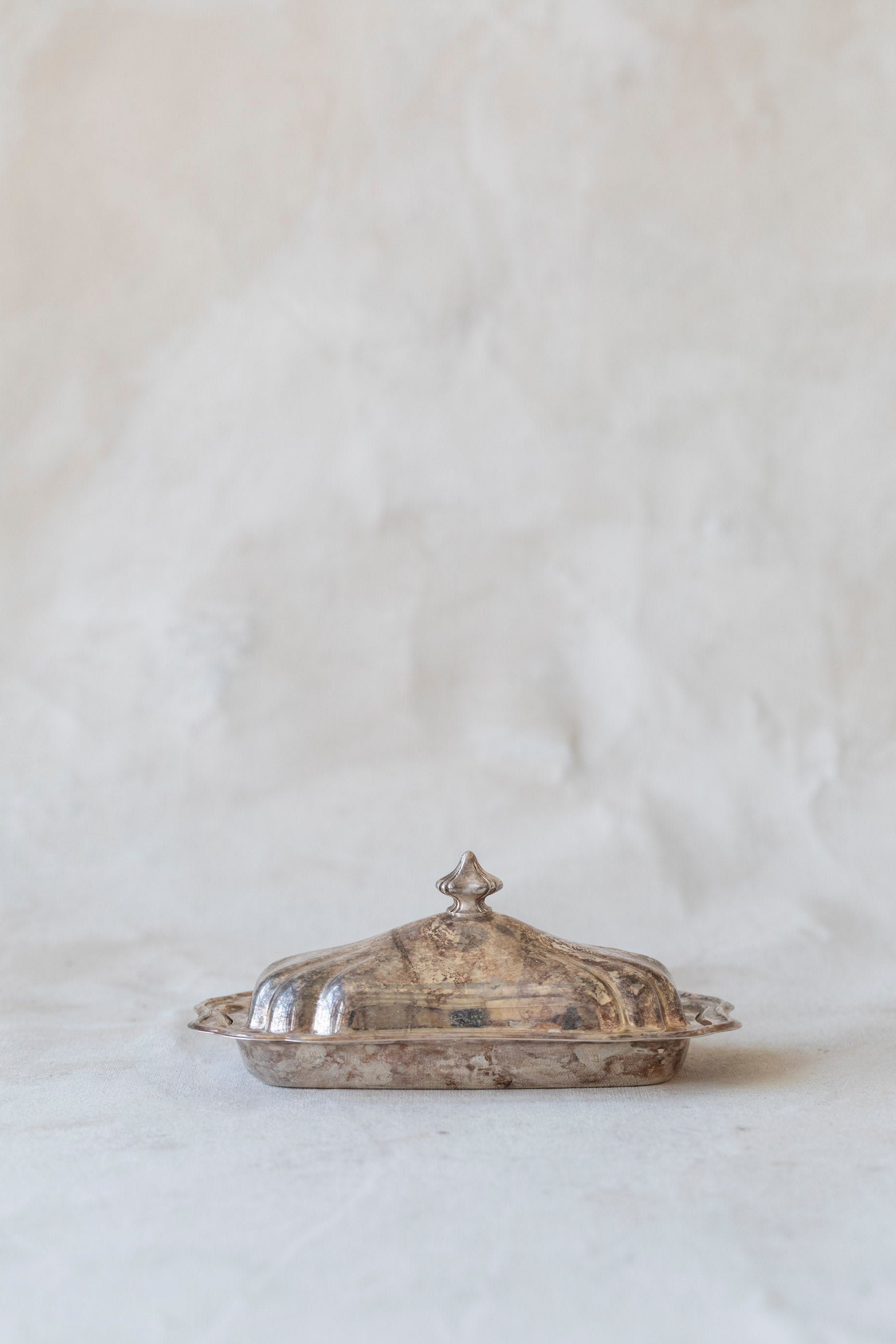 Vintage Silver Lidded Butter Dish