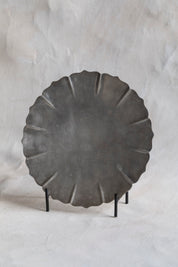 Vintage Petal Edge Pewter Plate