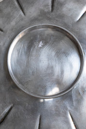 Vintage Petal Edge Pewter Plate