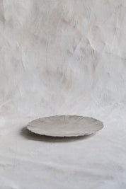 Vintage Petal Edge Pewter Plate