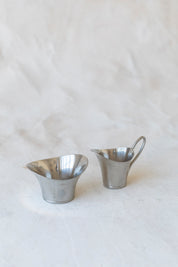 Vintage Danish Steel Cream and Sugar Set
