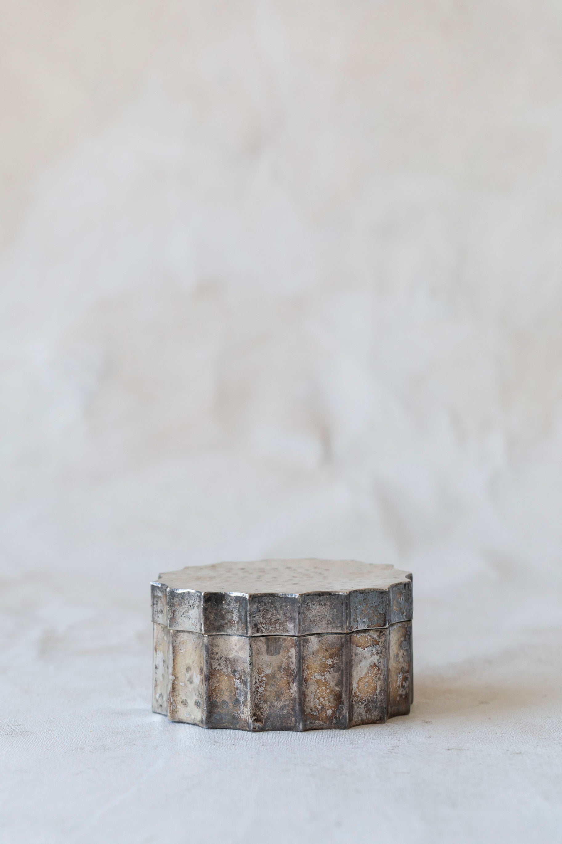 Vintage Hammered Silver Lidded Box
