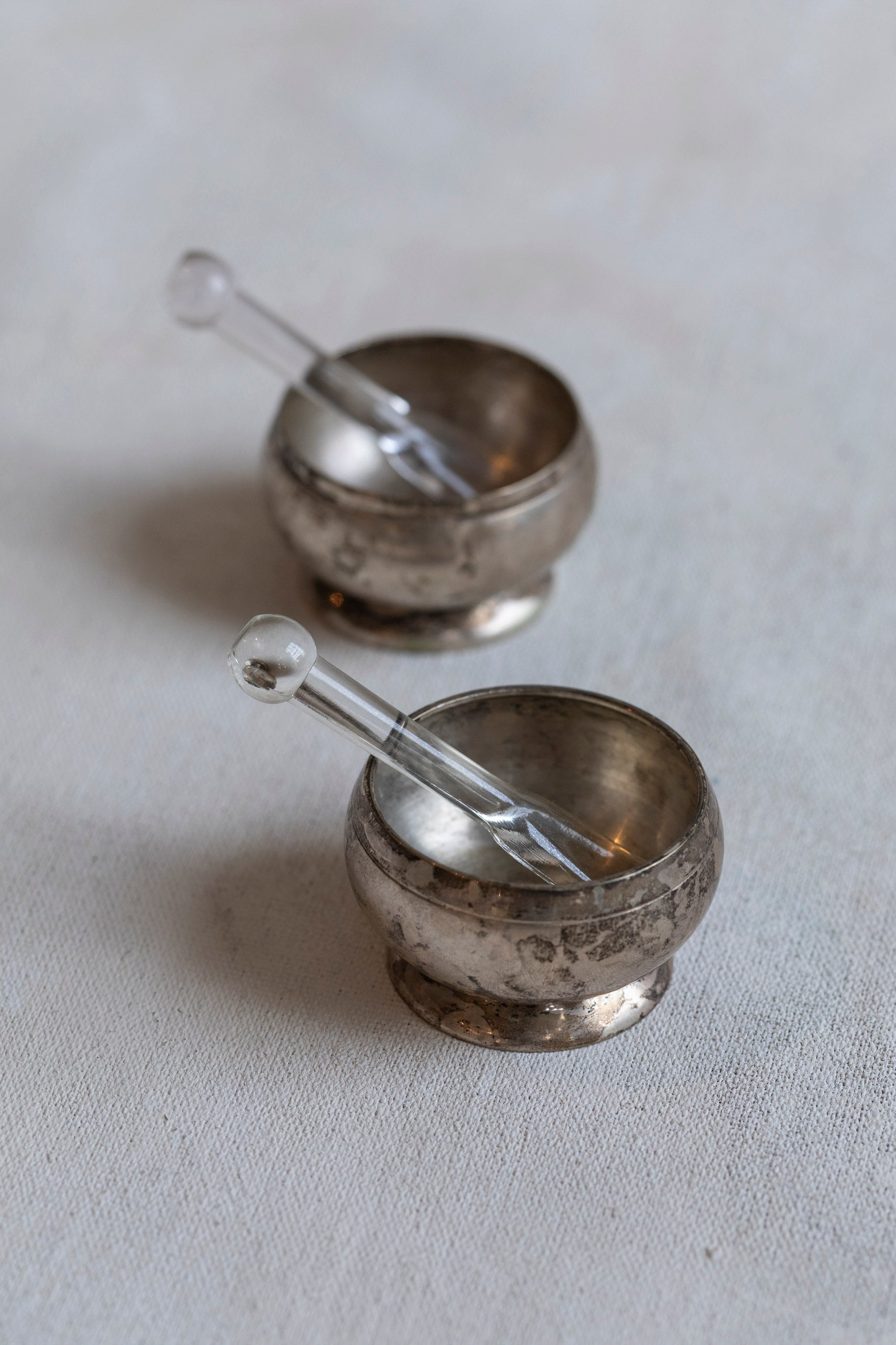 VIntage SIlver Salt Cellar Spoon Set