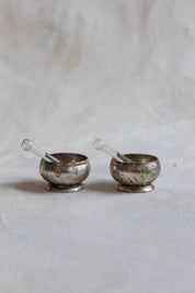VIntage SIlver Salt Cellar Spoon Set