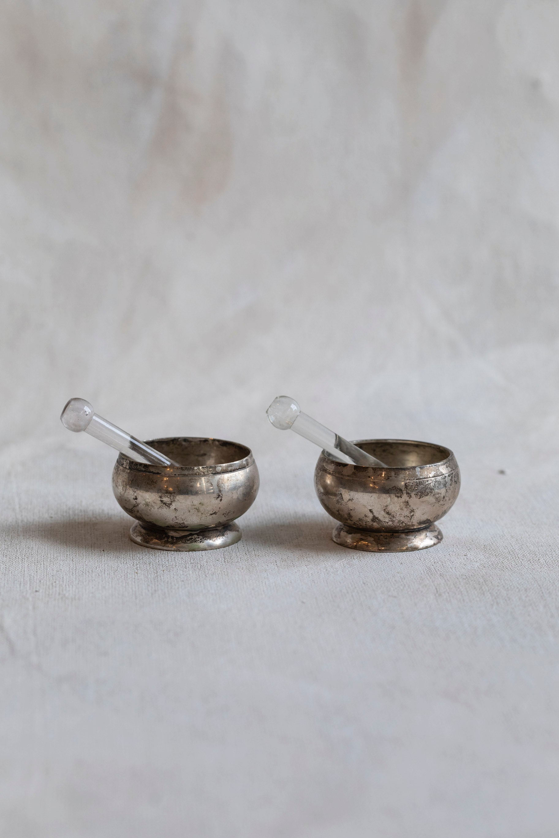 VIntage SIlver Salt Cellar Spoon Set