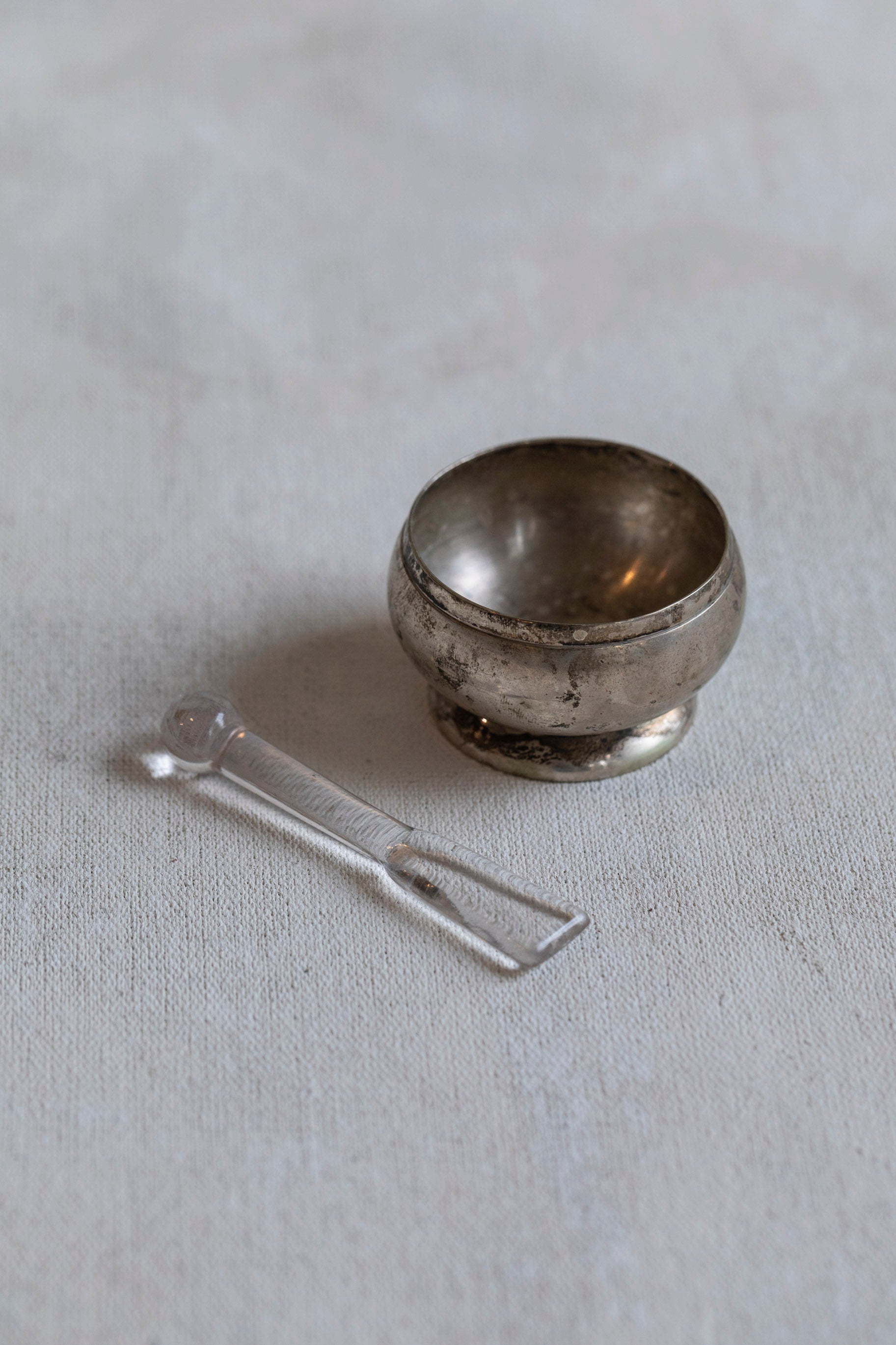 VIntage SIlver Salt Cellar Spoon Set