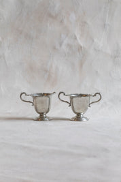 Vintage Pewter Scalloped Cream and Sugar Set