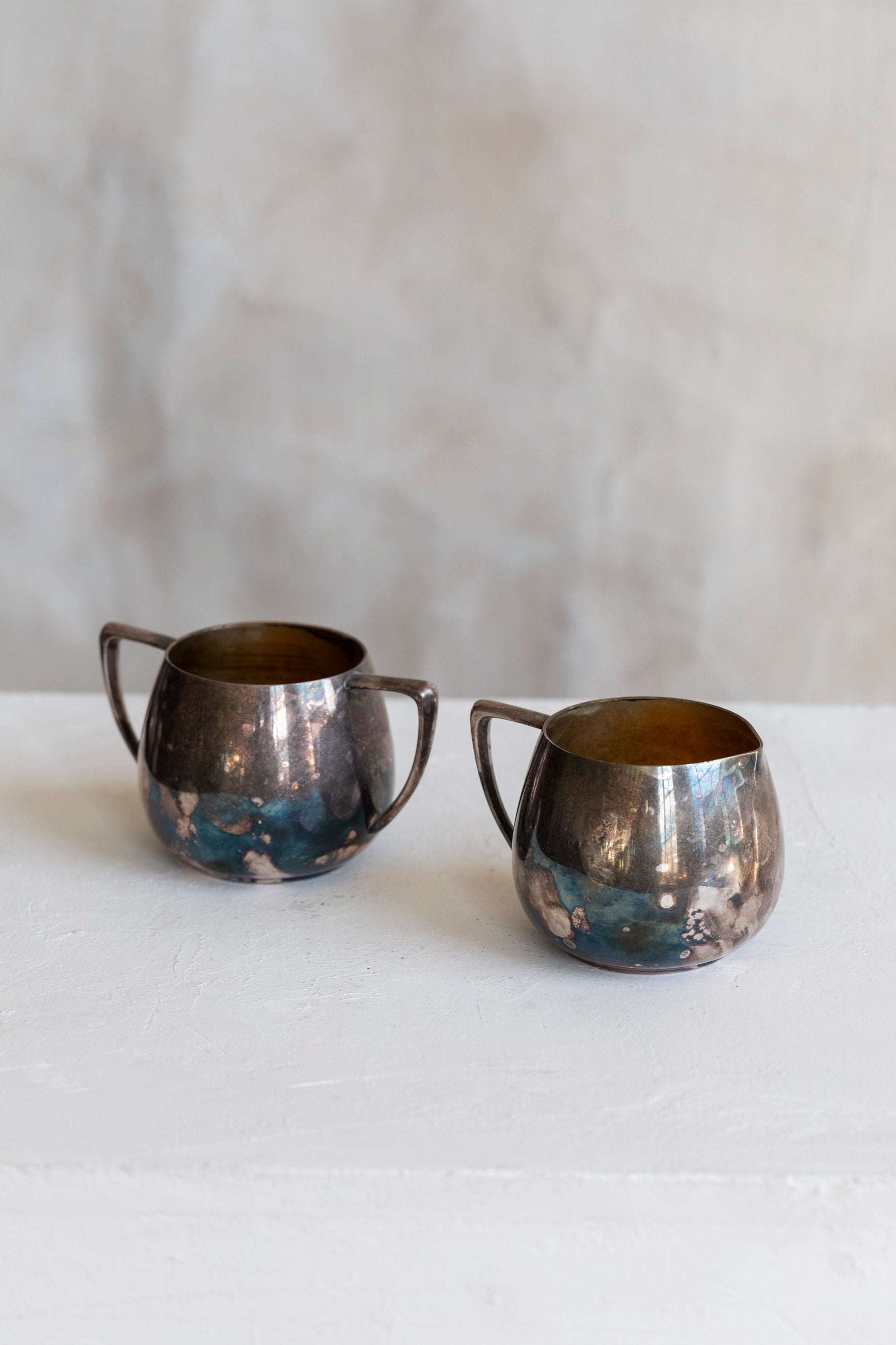 Vintage Silver Cream and Sugar Servers