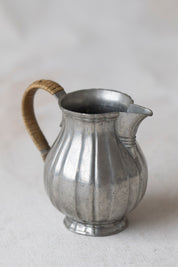 Vintage Rattan Handle Cream Pitcher