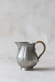 Vintage Rattan Handle Cream Pitcher