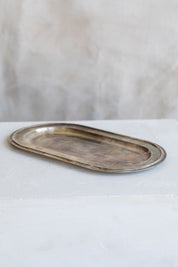 Vintage Simple Silver Oval Tray