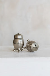 Vintage Silver Tripod Salt and Pepper Shakers
