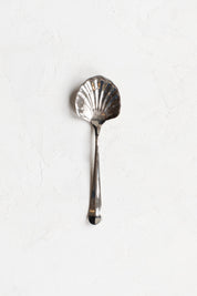 Vintage Silver Shell Serving Spoon