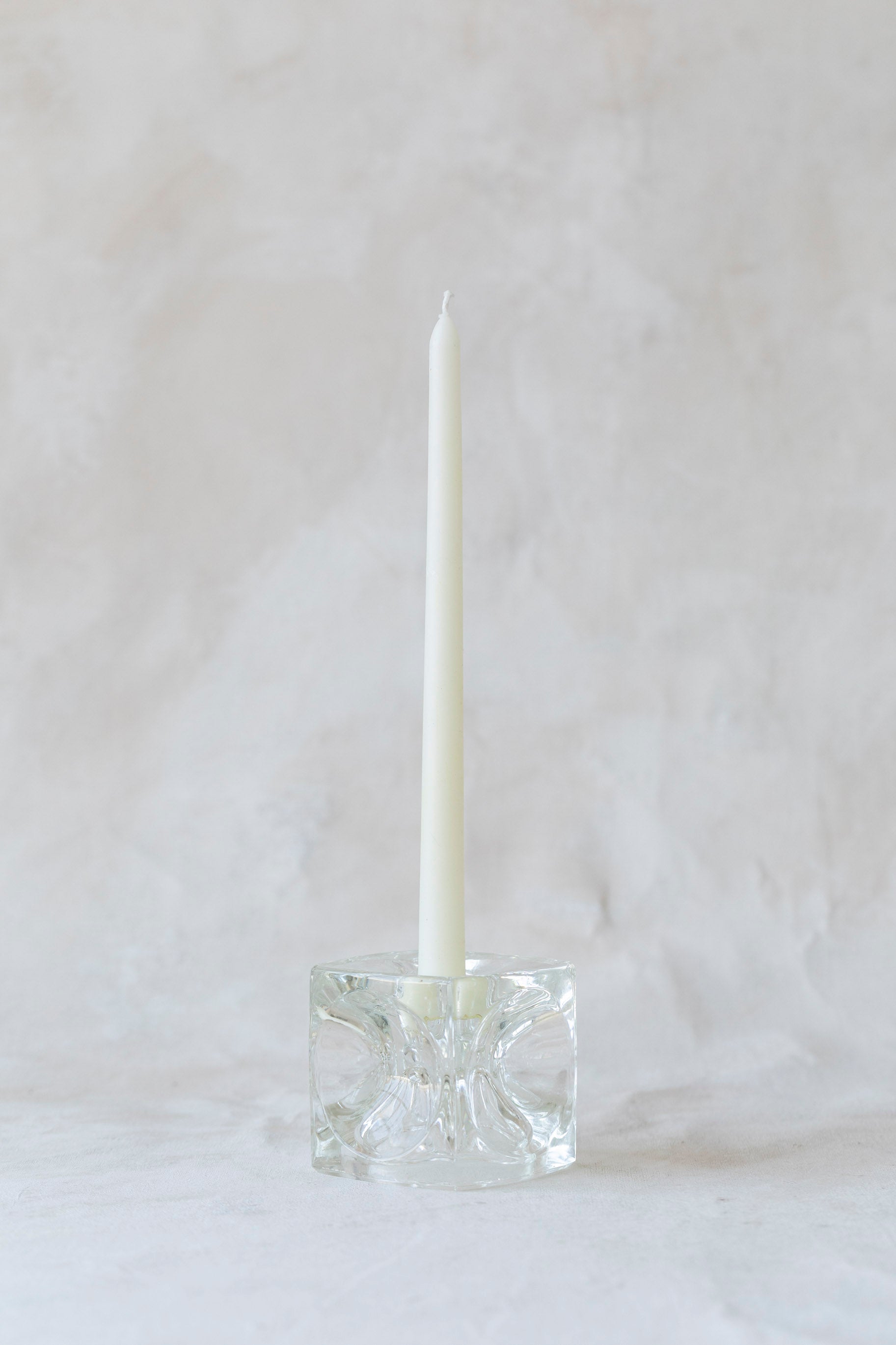 Vintage Glass Cube Candle Holder