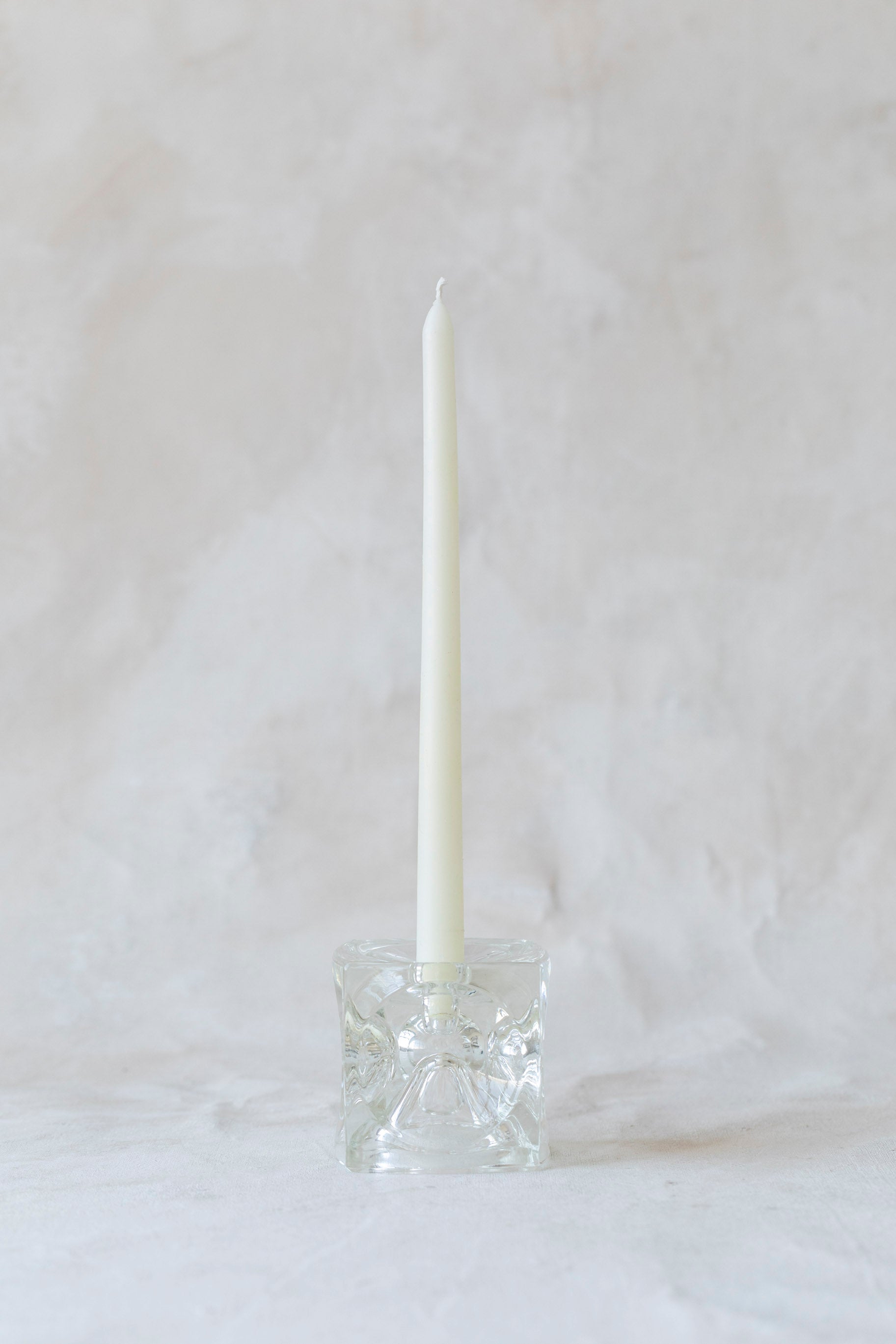 Vintage Glass Cube Candle Holder